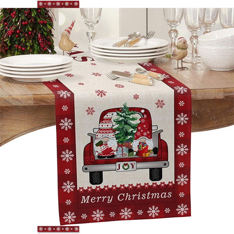 Transfronteriza nuevo corredor de mesa de Navidad decoración de vacaciones mesa de comedor ropa impresa mantel de Navidad atmósfera decoraciones de Navidad