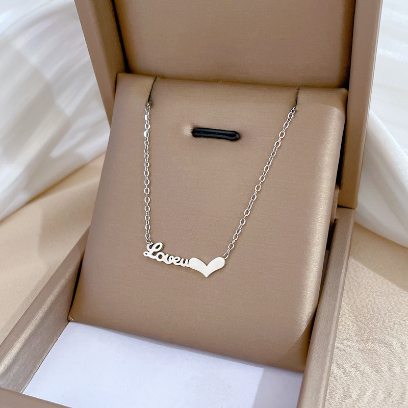 Fashion Letter Titanium Steel Gold Plated Necklace