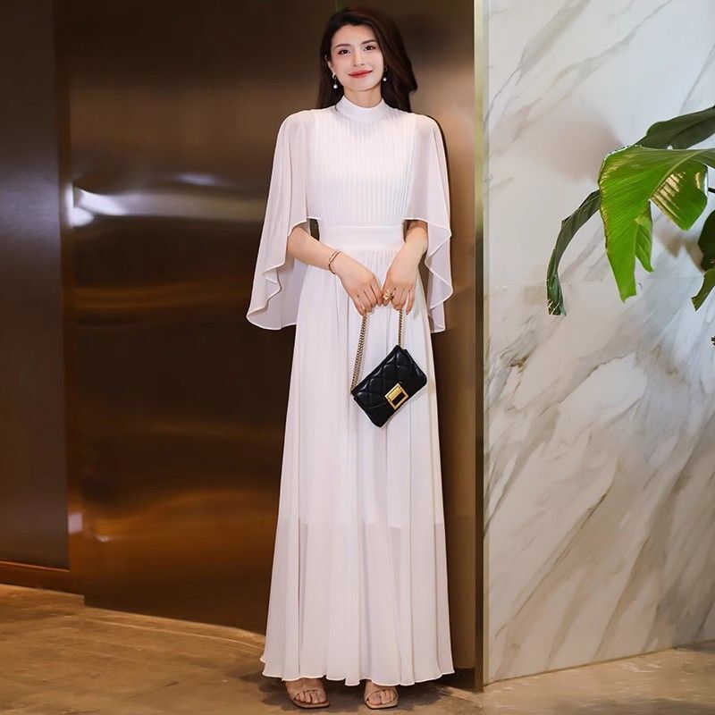 2026 New Year Spring/Summer Flowing Long Dress Slimming Elegant Cover-Up Cape Dress Women's White Light Luxury Beach Dress 2026 New Year Spring/Summer Flowing Long Dress Slimming Elegant Cover-Up Cape Dress Women's White Light Luxury Beach Dress