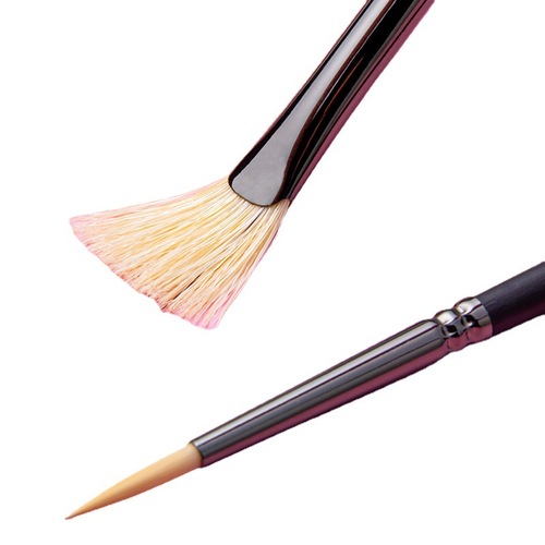 Water chalk set art special color acrylic brush fan-shaped oil painting wall painting bristle brush flat brush row pen