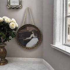 Bulk Cross-border Golden Retro Flower Carving Round European Classical Frame Picture Frame Home Creative Shelf Decor