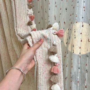 New Curtain Semi-Shading Granular Chenille Bedroom Children Curtain Ins Style Bedroom Candy Small Fresh Rainbow
