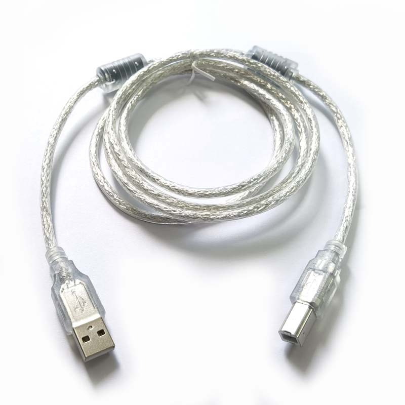 在庫あり 1.8mペア 磁気リング高速印刷ケーブル 透明ホワイト USB2.0 角型ポート プリンター汎用 環境に優しい|undefined