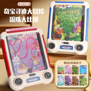 Cross-border new ball adventure toys exercise concentration 8 levels of sound and light interactive level educational toys