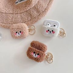 かわいい甘いぬいぐるみの頬紅テディ熊のイヤホンカバーはリンゴairpods pro3保護ケースを適用して転倒を防ぐ