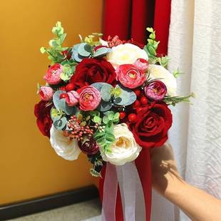 New Mori Bride Korean-style Hand-held Flower Wedding Simulation License Wedding Dress bouquet Photo Photography Wedding Road Wholesale