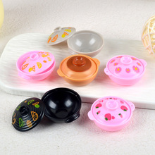 娃娃屋砂锅儿童过家家玩具厨房微缩餐厨食玩道具场景摆件迷你炖锅