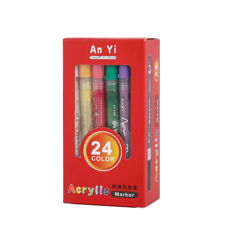 Marcador acrílico e-commerce Venta caliente recomendar marcador de acrílico marcador Tarjeta de evaluación a base de agua pintura de cerámica pluma de los niños