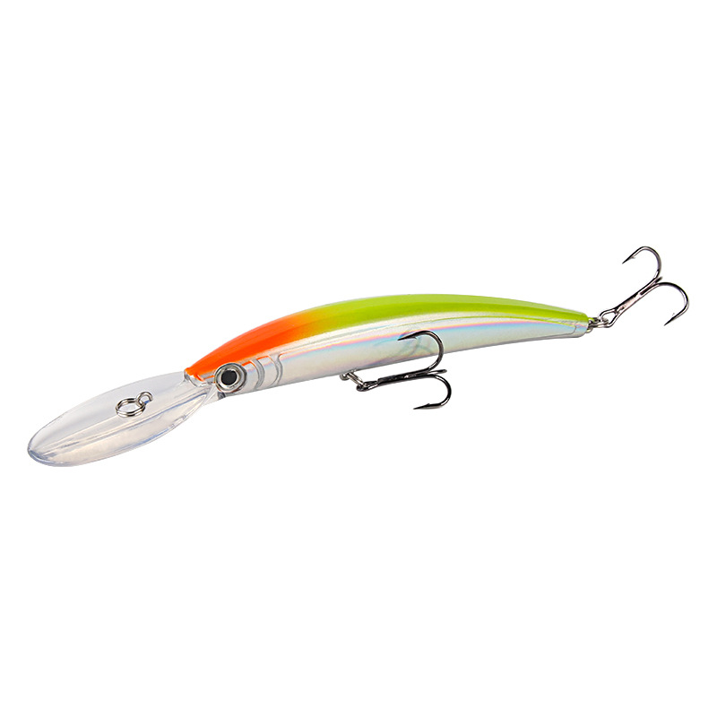 Luya cebo de lengua larga Mino buceo 15.3cm16g simulación de sonido perlas cebo falso agua dulce mar pesca abalorios cebo bajo