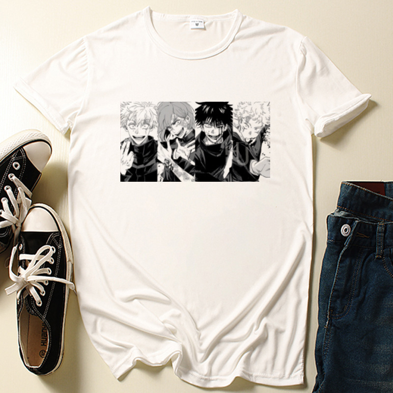 Short Sleeve cool anime jiu jitsu Kaisen T-shirt men's short sleeve comic pattern T-shirt top T-shirt