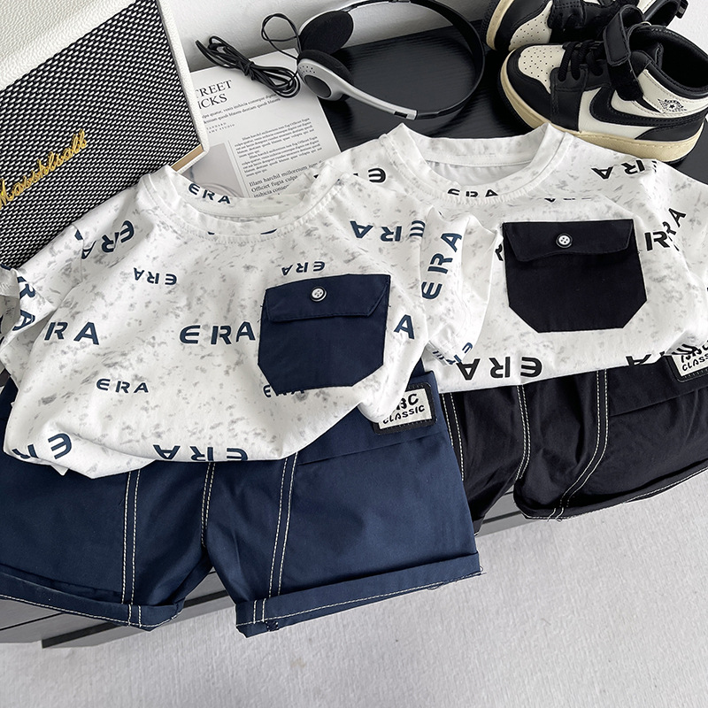 Summer fashionable denim skirt for boys with letters