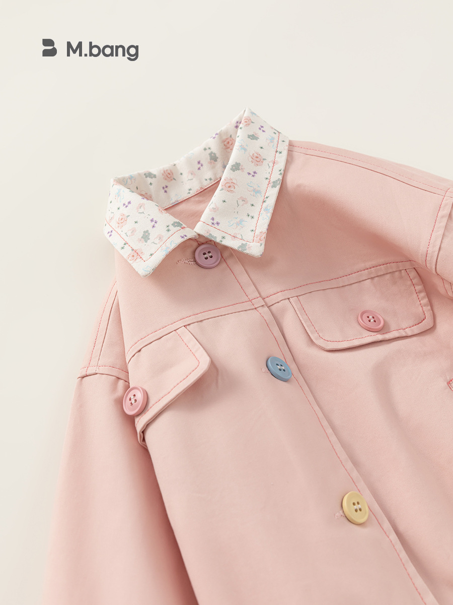 Yoobao ropa infantil niñas cardigan primavera ropa de primavera de niños extranjera ropa de primavera niñas collar de color contraste chaqueta delgada ropa de primavera