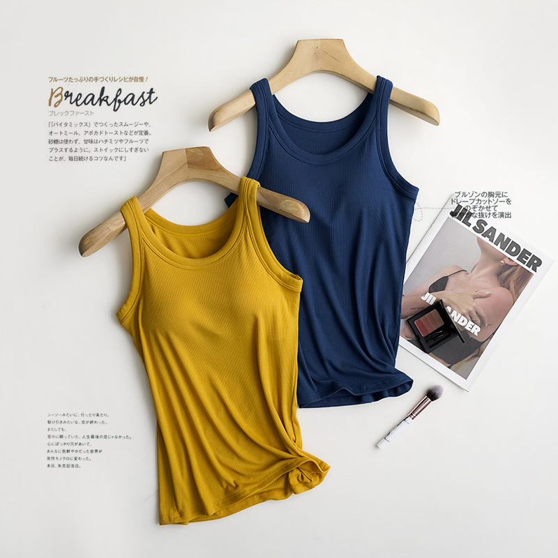 Hilo bra-t Chaleco de una pieza con almohadilla de pecho deportes de verano de las mujeres que tocan Fondo ropa interior yoga fábrica al por mayor image 6