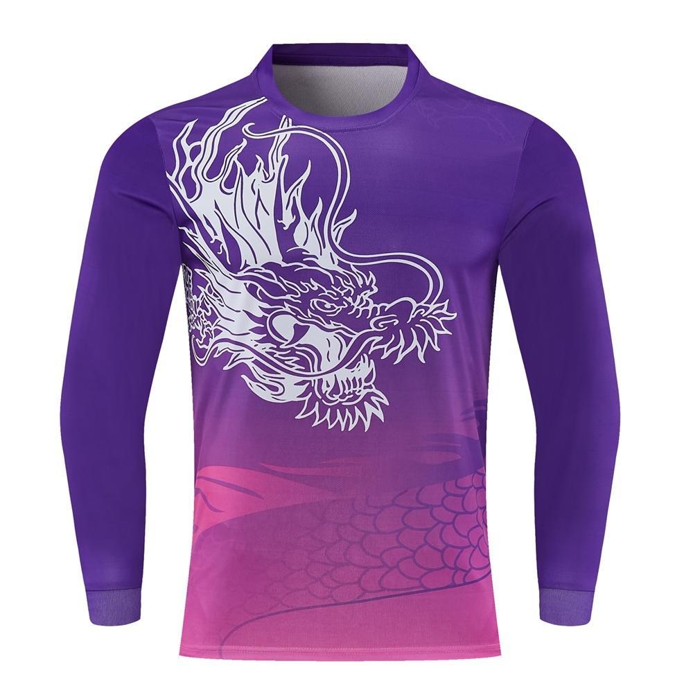 Dragón de secado rápido traje de barco dragón traje de manga larga protección solar dragón barco dragón barco dragón traje de equipo de seda de hielo se puede imprimir nombre del equipo