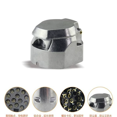 European Standard 13P12V Aluminum Alloy Trailer Plug 13-Pin Socket (Other Car Modifications)