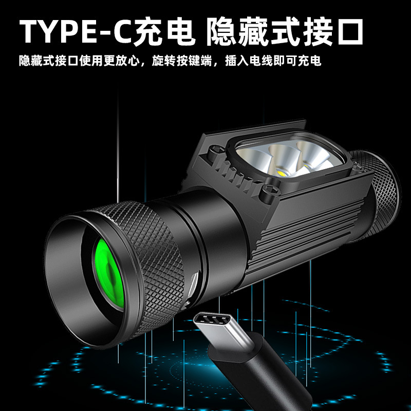 Nuevo fuerte luz LED faro gota resistente material de aleación de aluminio noche pesca camping ciclismo montañismo impermeable linterna al aire libre