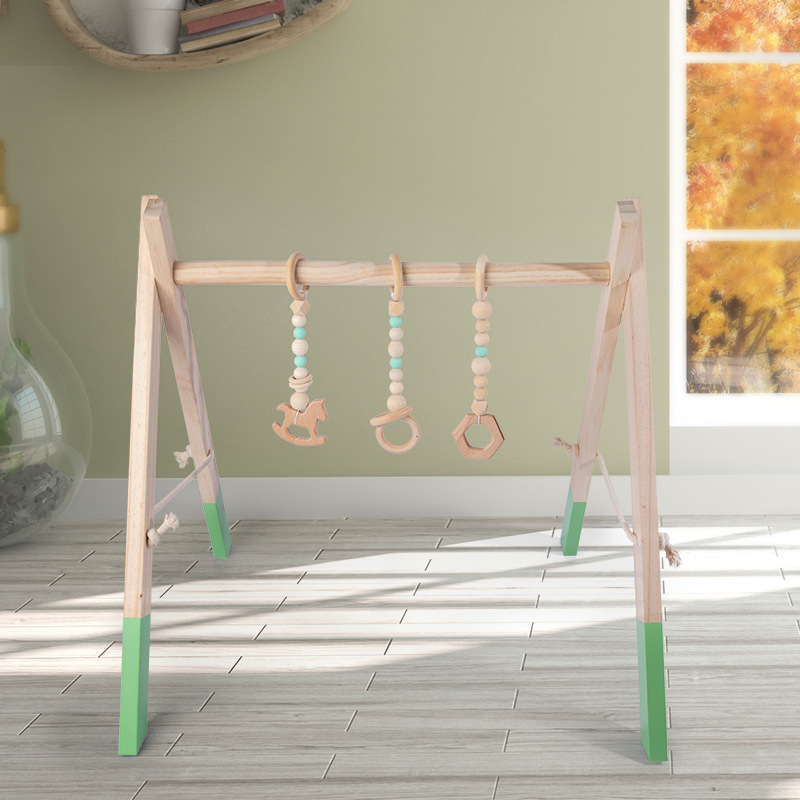 INS decorativo de madera Estilo nórdico fitness rack recién nacido ejercicio bebé educativo bebé fitness juguetes para niños image 4