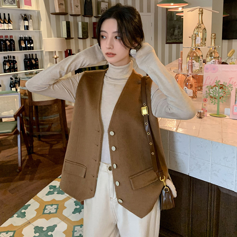 V-neck Suit Vest Women's 2024 Spring and Autumn New Korean Style Fashionable Vest Jackets Suit