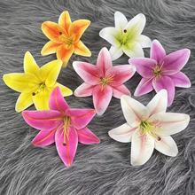 3D打印胶片百合花朵高度仿真花婚庆头饰制作花环插花装饰拱门批发