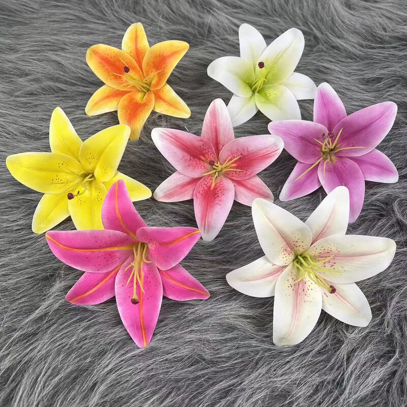 3D Printed Film Lily Flowers Highly Realistic Artificial Flowers Wedding Headwear Making Wreaths Flower Arrangement Decoration Arch Wholesale