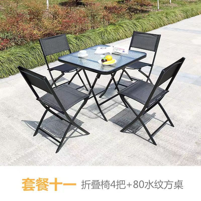 [Silla de tijera] Mesas y sillas plegables para exteriores, puestos portátiles al aire libre, mesas y sillas para el patio del hogar simples de ocio