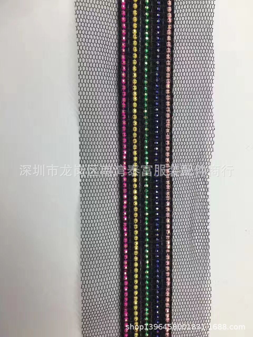 新款韩版小香风5排五彩链条花边铜珠织带发饰颈链DIY服装辅料批发