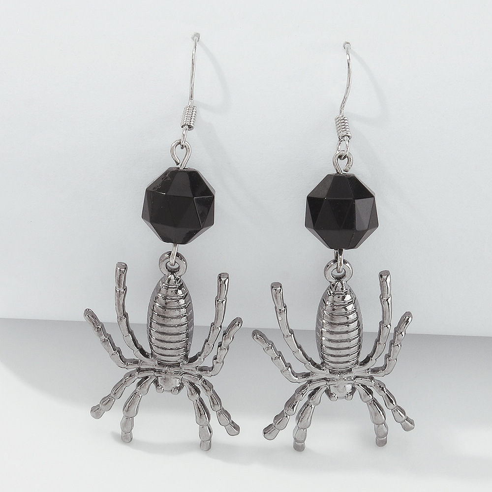 22g Weight No Inlaid Inlay Material Earrings Classification Housewarming, Anniversary, Business, Wedding, Travel, Birthday, Festival Occasion Alloy Material Halloween Festival Geometric Pattern Women'S Gender Fashion Style Halloween New Spider Geometric Alloy Diamond Earrings Wholesale Nihaojewelry 22