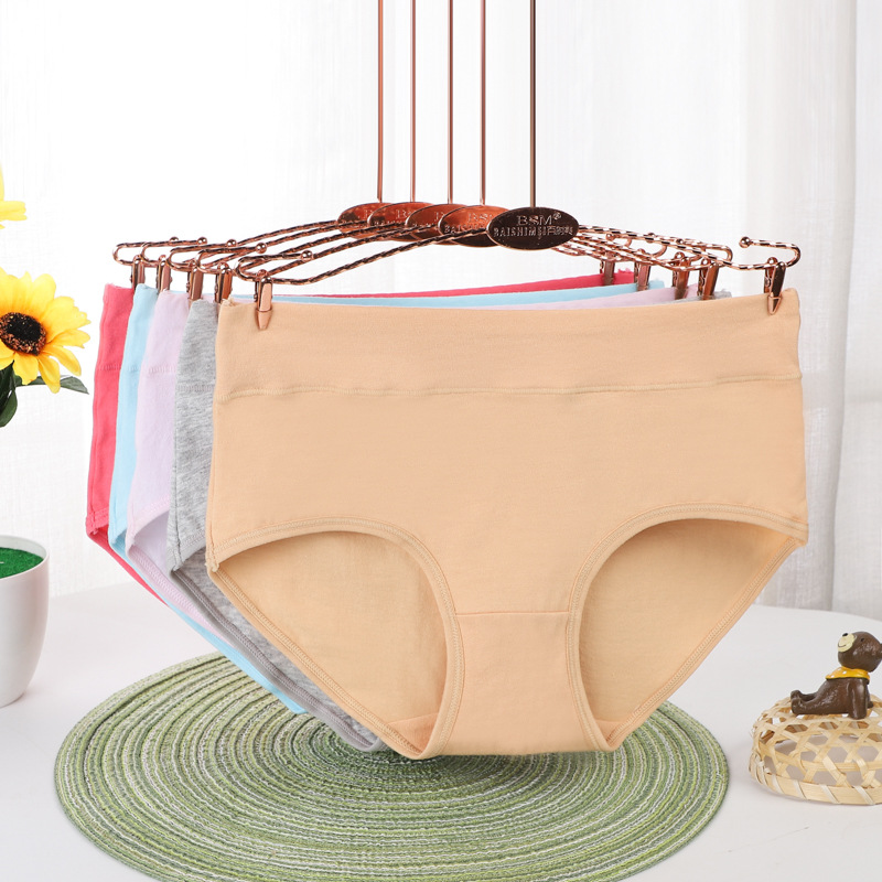 Ropa interior de mujer 95 algodón color sólido estilo coreano chica transpirable más tamaño Mediados de cintura ropa interior estudiante