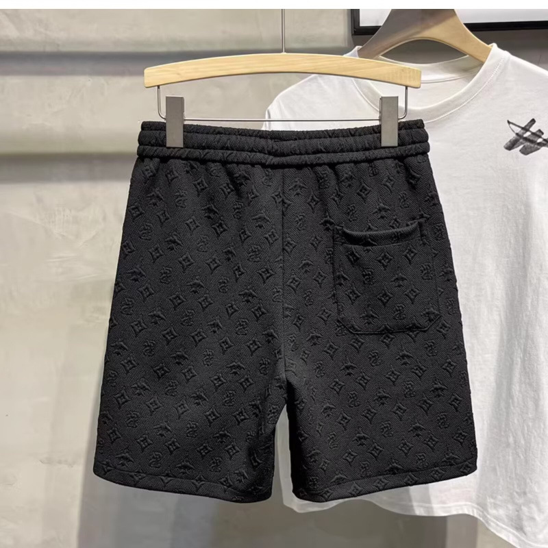 Short décontracté ample pour homme, style fin et tendance, couleur unie, jacquard cinq points, idéal pour l'été._voghion.com