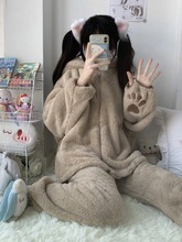 冬天可爱小熊睡衣女秋冬季珊瑚绒加厚加绒家居服套装冬款2025新款