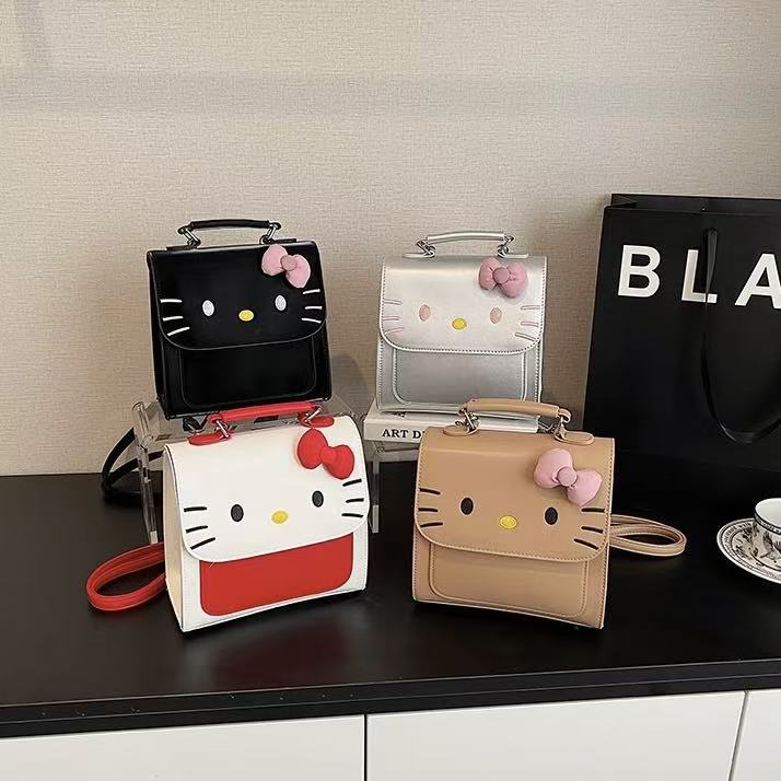 卡通可爱hellokitty双肩包精致少女心小方包学生书包休闲手提背包