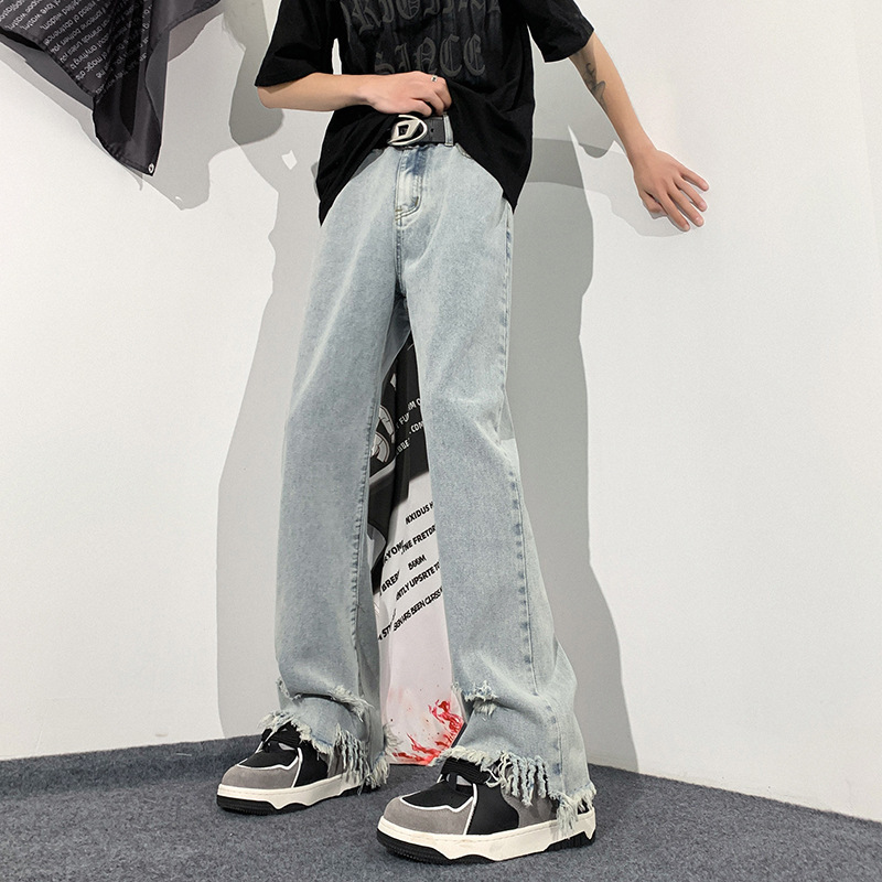 Blue Rouge Jeans Men's Summer Thin American Style West Coast Pants Trendy Brand Yipi Shuai Fried Street Pants