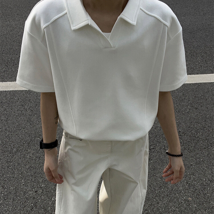 Trendy Brand Summer New Style Polo Shirt Short-Sleeved T-Shirt for Men with Artistic Temperament and Hong Kong Style Casual Style [Mamba Cotton]