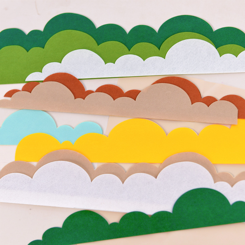 Kindergarten Environment Creation Morandi Color Series Theme Wall Border Strips Felt Cloth Wall Creative Decoration Materials Kindergarten Environment Creation Morandi Color Series Theme Wall Border Strips Felt Cloth Wall Creative Decoration Materials