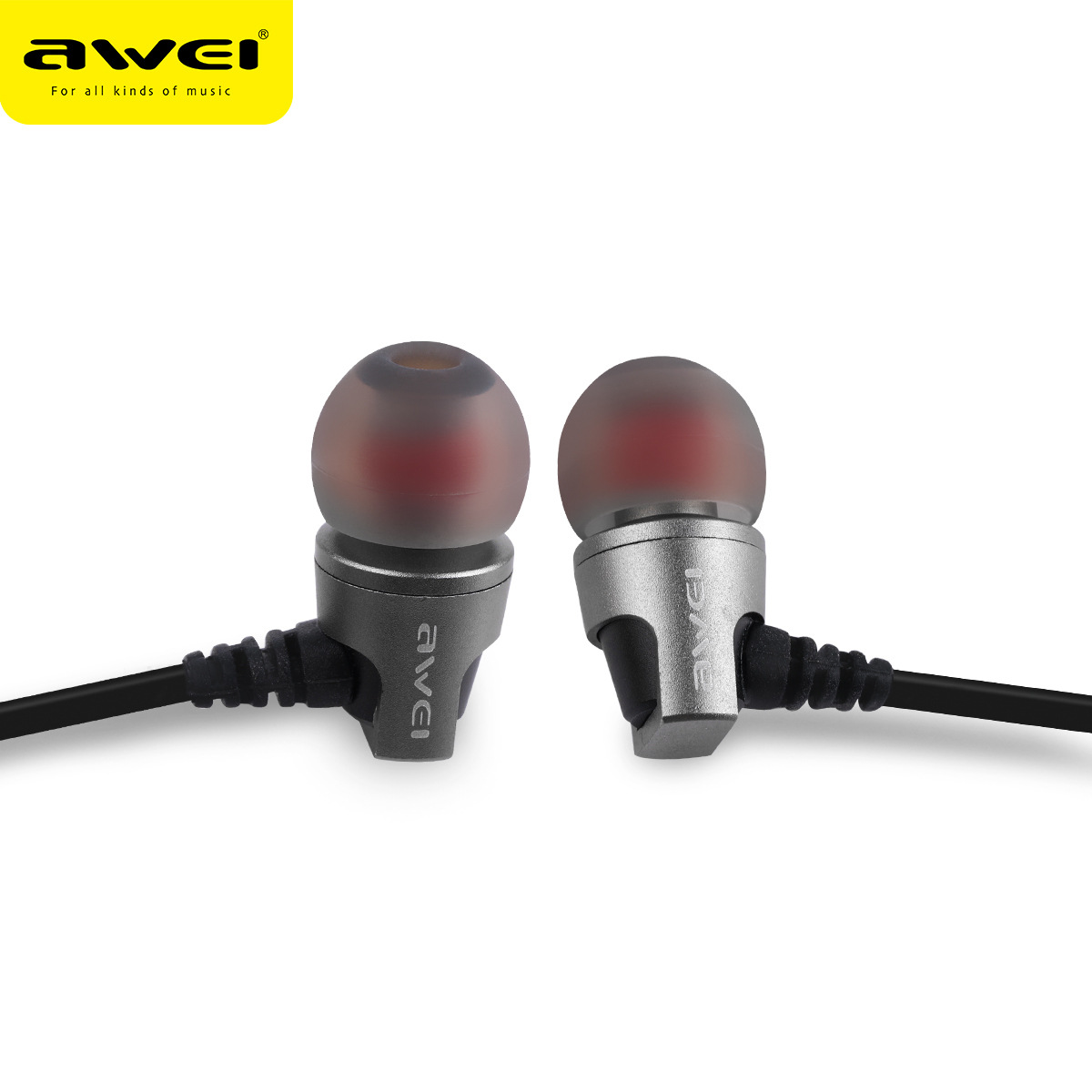 AWEI用維ES-860i工廠直供有線耳機入耳式重低音線控手機耳塞主播