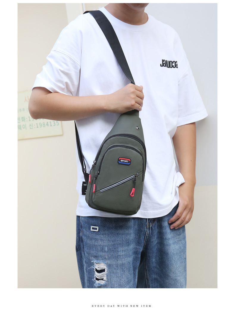 New high-quality waterproof nylon chest bag for men, simple and fashionable chest bag, large-capacity multi-layer crossbody bag, factory direct sales undefined