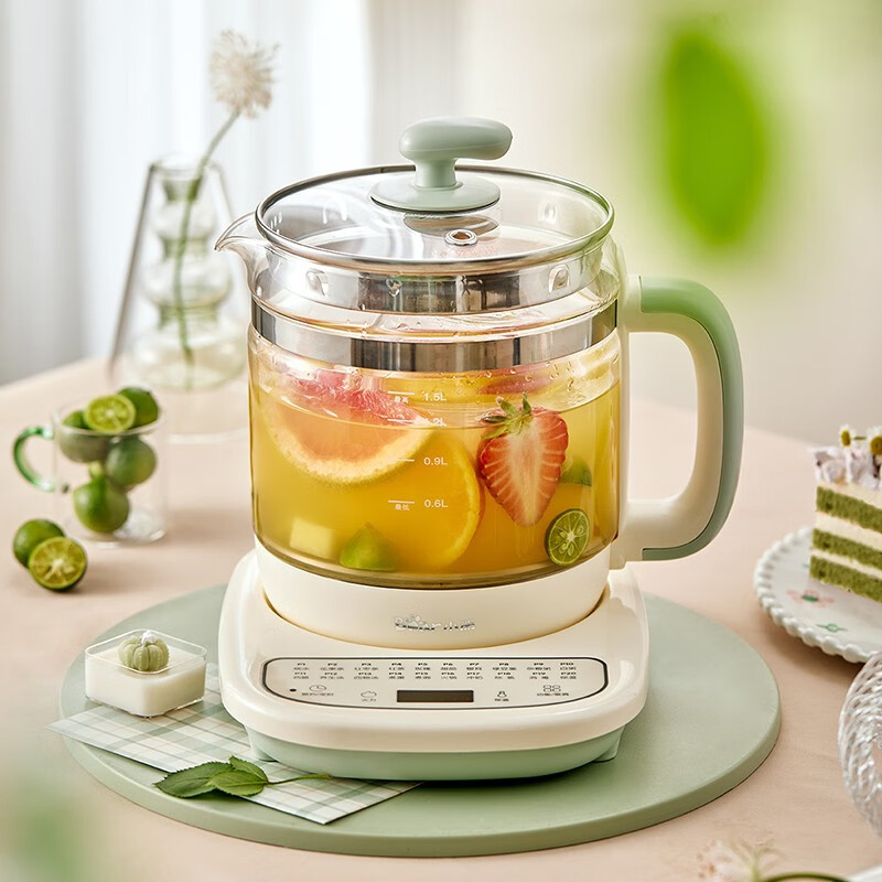 Bear Health Water Kettle Electric Water Kettle Multi-Functional Tea Maker Glass Flower Teapot Intelligent Heat Preservation Ysh-D15T3