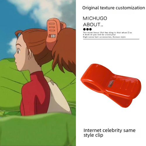 Miyazaki Hayao animated style hair clip, Alice in Wonderland cartoon claw clip for women, high ponytail cute hair clip, hair accessory