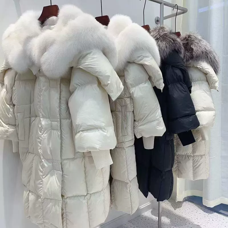 四季青冬季新款大毛领平湖羽绒服鹅绒女款高端女品牌女装批发货源