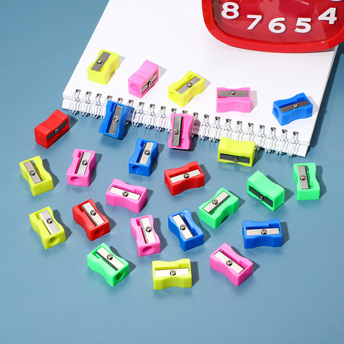Mini Single Hole Small Square Pencil Sharpener Colorful Children Cute Elementary School Pencil Sharpener Stationery Pencil Sharpener Factory Wholesale