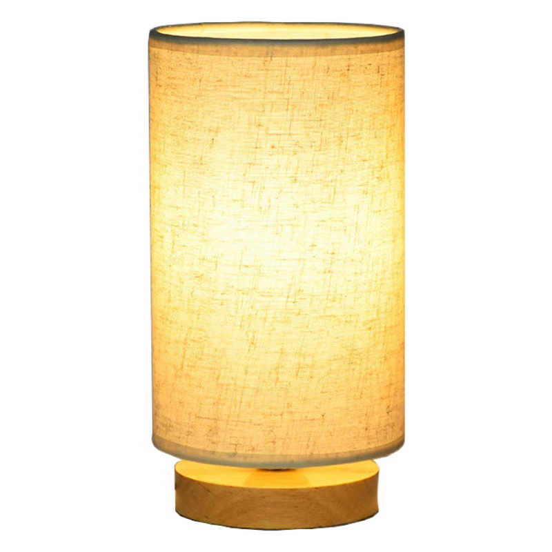 Скандинавские цельные древесные сушеные цветы льняные трансграничные тканевые чехлы льняные светильники ночные светильники Спальня ручная роспись урока маленькая настольная лампа