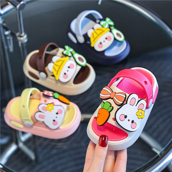 Children's Sandals and Slippers Summer Cartoon Cute Soft Bottom Non-slip EVA Boys and Girls Children Home Baby Slippers