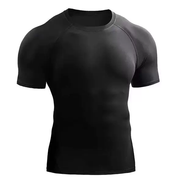 Quick-dry slim-fit sports T-shirt for men, tight-fitting, slimming, breathable, moisture-wicking, suitable for all seasons, for fitness, running, and swimming