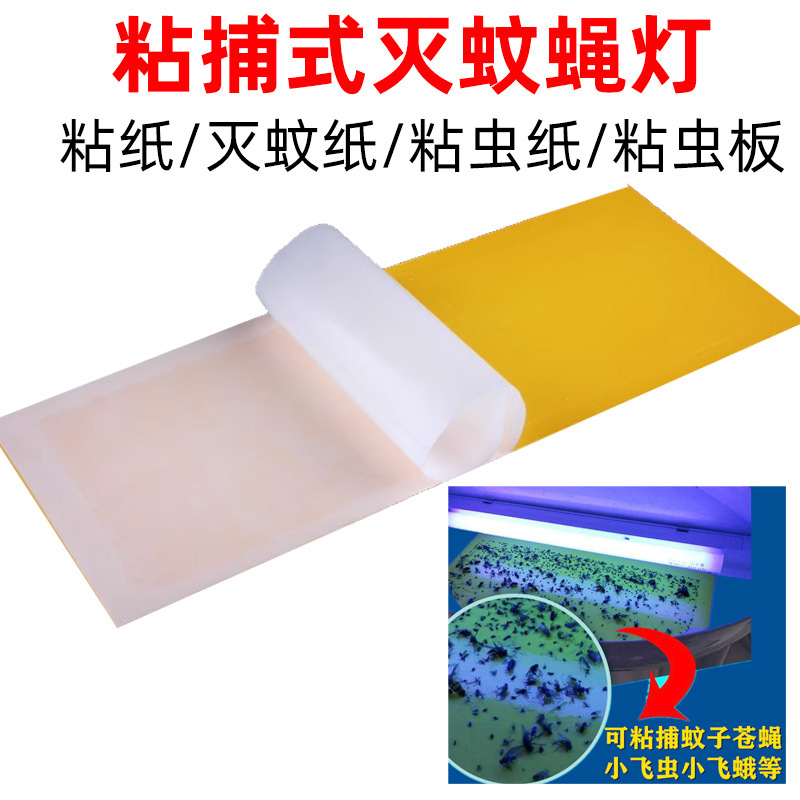 通用粘捕式灭蚊灯粘虫纸灭蝇灯粘虫板粘蝇纸臭虫贴飞虫