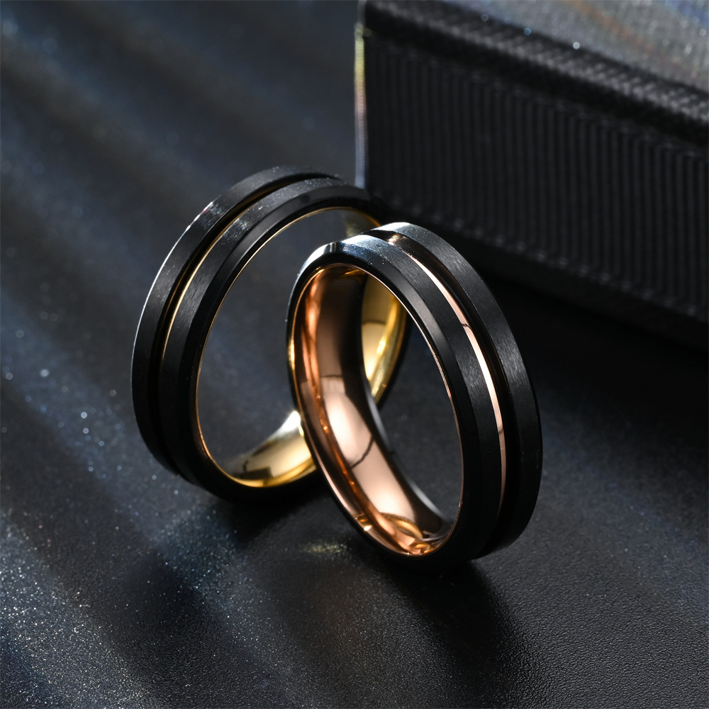 1 Piece Quantity Holiday, Daily Occasion Vacation Classic Style Color Block 304 Stainless Steel Plating Men's Rings Men Band Rings