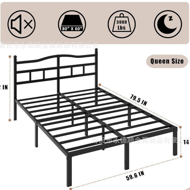 Cross-Border Variety of Single and Double Iron Bed Frames for Bedrooms, Schools, and Home Use