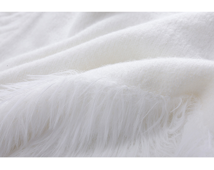 Pull ample de niche de conception de vêtements pour femmes, pull en vison avec haut à pompon, pull en tricot torsadé_voghion.com