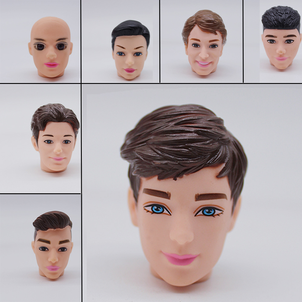 Soldier Model Toy Barbie Doll Boyfriend Ken Vinyl Headband Hair Man Baby Head 30cm Ken Fashion