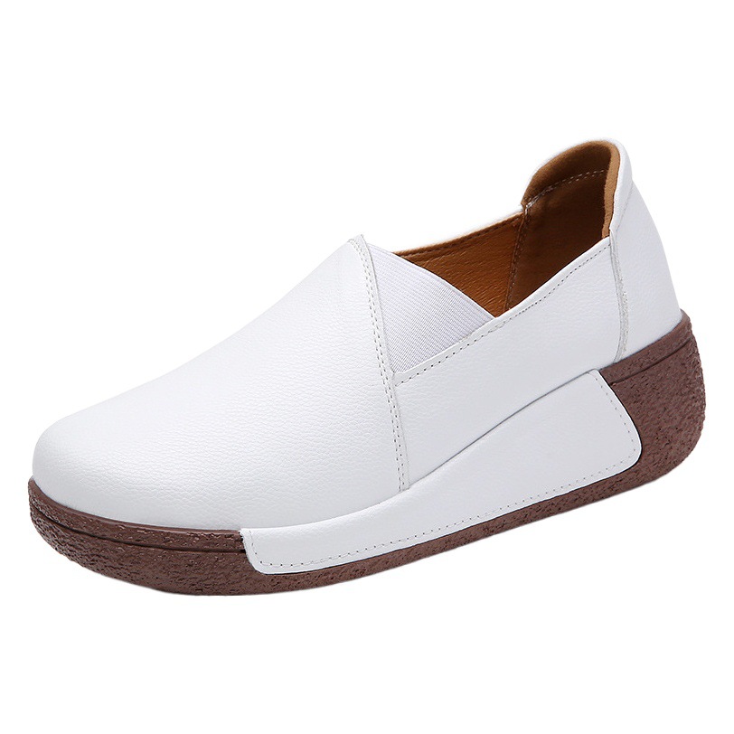 2023 primavera nueva zapatilla de deporte zapatos de mujer estilo coreano suela gruesa zapatos de una sola capa zapatos casuales de moda Zapatos Mujer Zapatos de guisantes de la madre