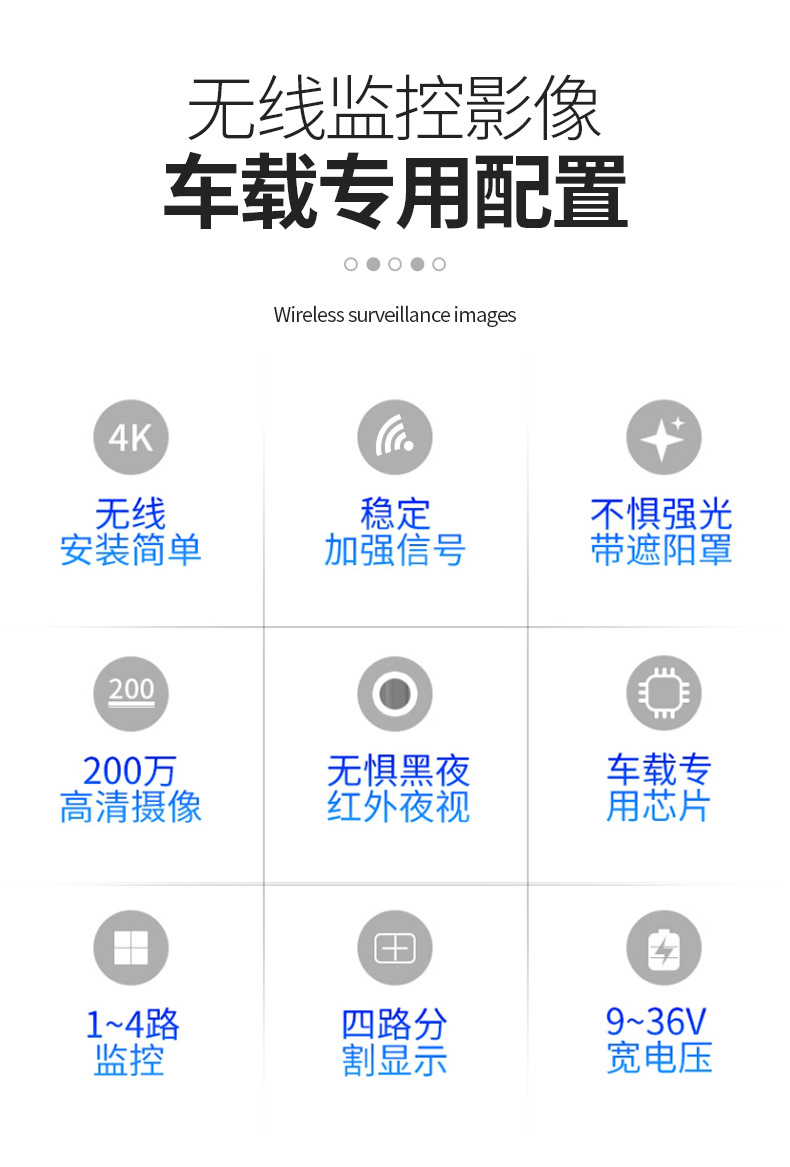 7 inch digital wireless car display truck wireless reversing image wireless bus reversing camera